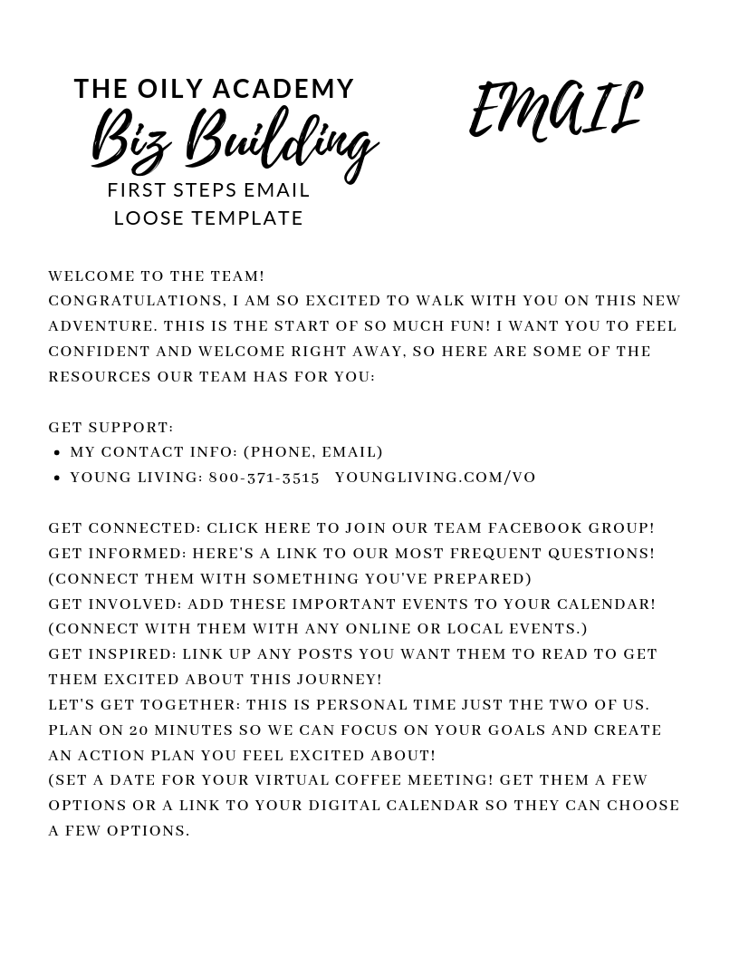 STEP 1 EMAIL template
